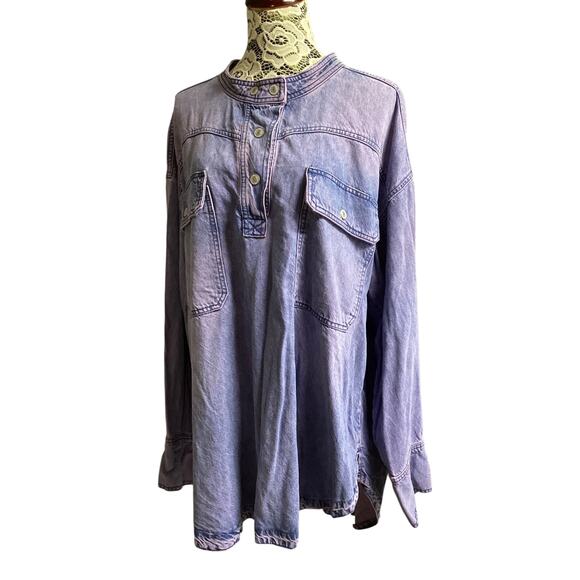 We The Free collection boho Henley neckline oversized  long sleeve sz XL - Picture 1 of 7